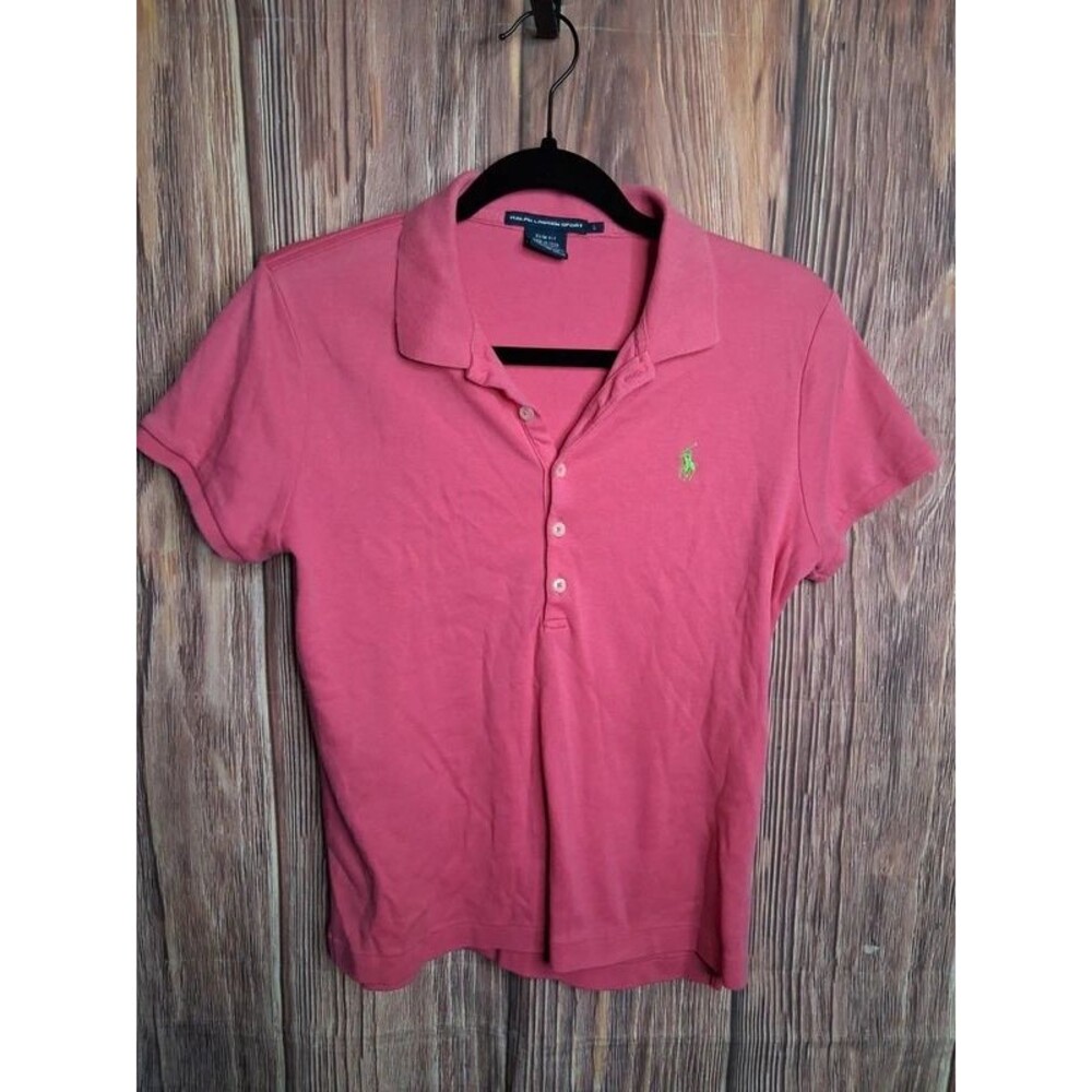 Ralph Lauren Sport Pink Short Sleeve Slim Fit Polo Shirt Large